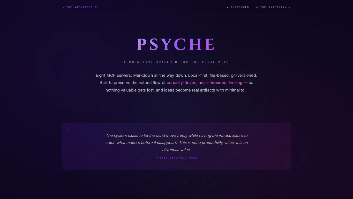 Psyche architecture hero — updated in ArcÆon palette