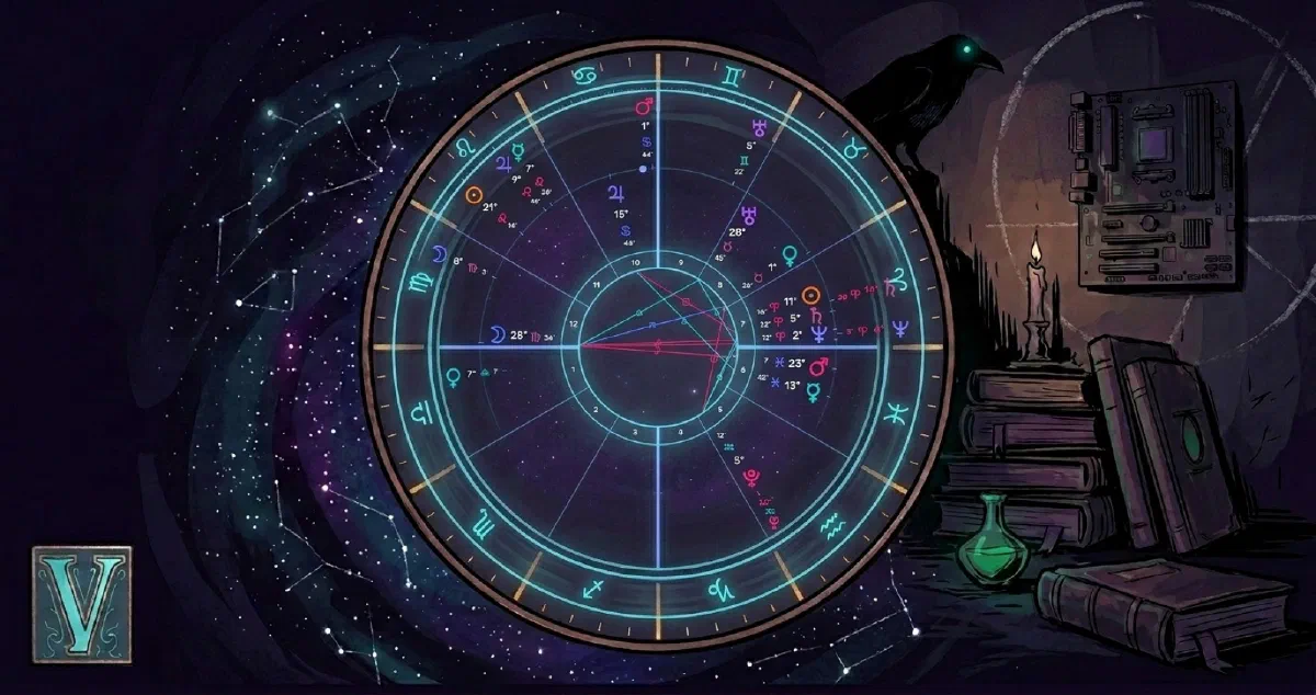 Cover illustration for Astrology — the Chart and the Clock