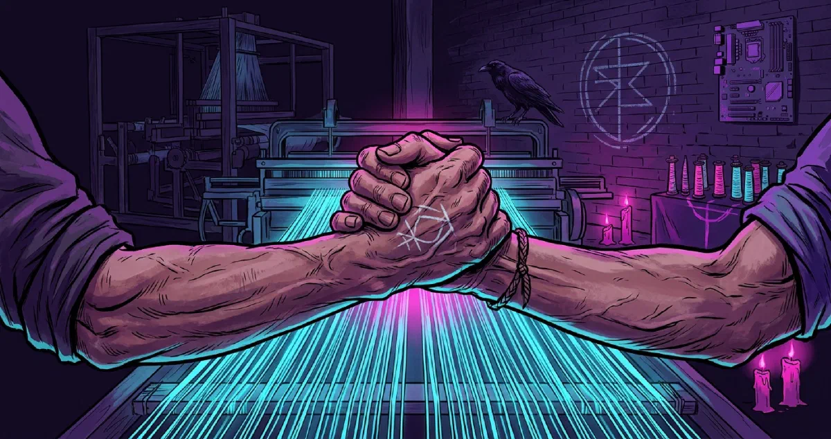 Cover illustration for The 8-Hour Day Wasn't Won By Refusing the Machines