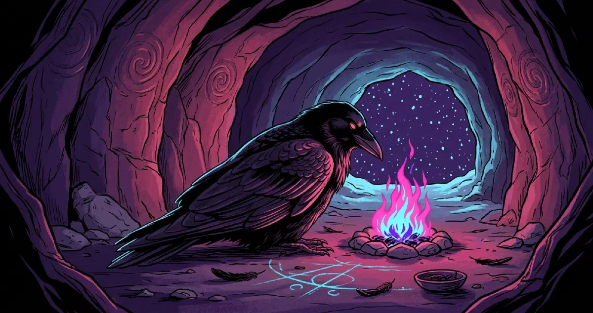 Cover illustration for The Crow at the Bow