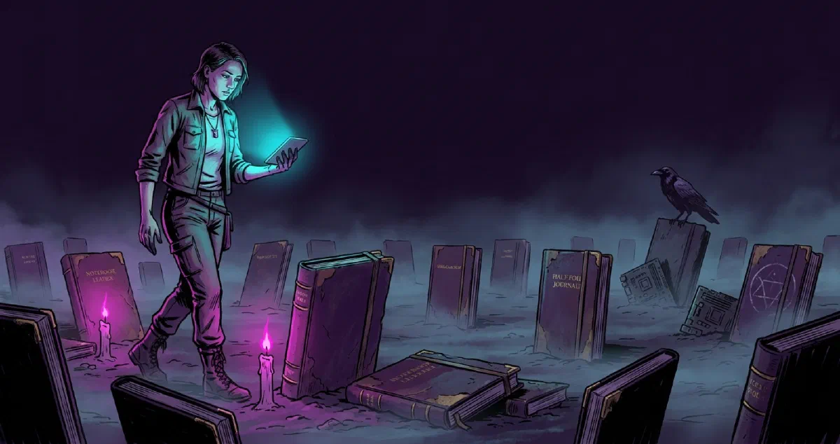 Cover illustration for The Notebook Graveyard Was Not a Failure of Will